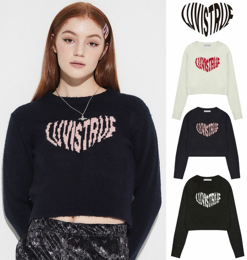 LUV IS TRUE ラブイズトゥルー 正規品 OW HEART LOGO KNIT/全3色 | DAESE TOKYO(デセトウキョウ)