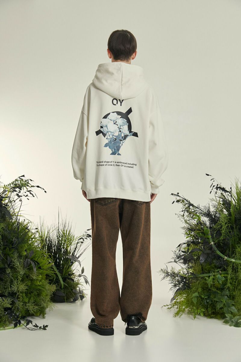 OY オーワイ ホログラム花 裏起毛 フーディー HOLOGRAM FLOWER HOODIE