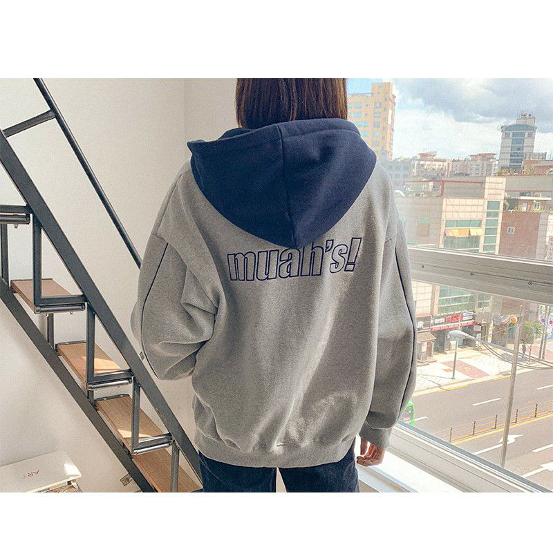 muahmuah POINT LINE NAPPING HOOD ZIPUP ポイントライン裏起毛 ZIP UP