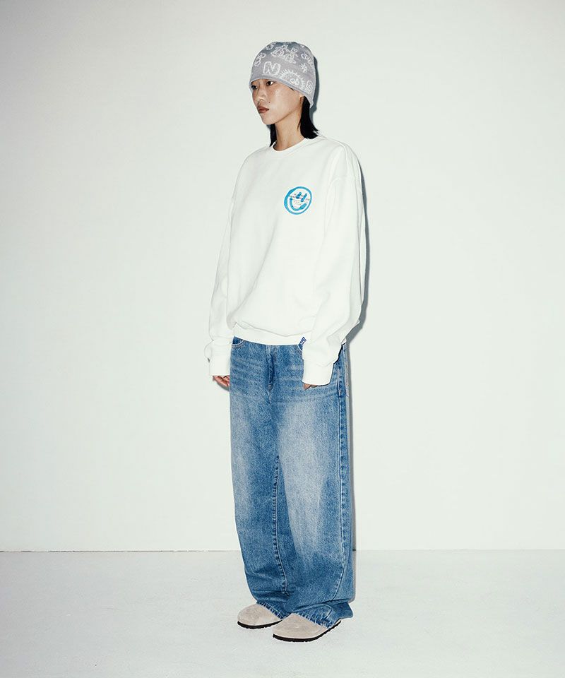 ISTKUNST イストクンスト 正規品 LOGO&SMILEY SWEATSHIRTS ロゴスマイル スウェットシャツ