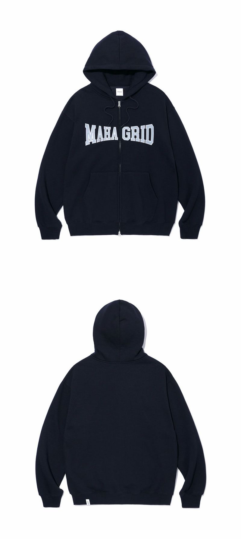 mahagrid マハグリッド 正規品 APPLIQUE ZIP UP HOODIE アップリケ