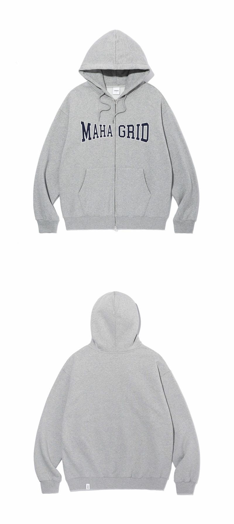 mahagrid マハグリッド 正規品 APPLIQUE ZIP UP HOODIE アップリケ