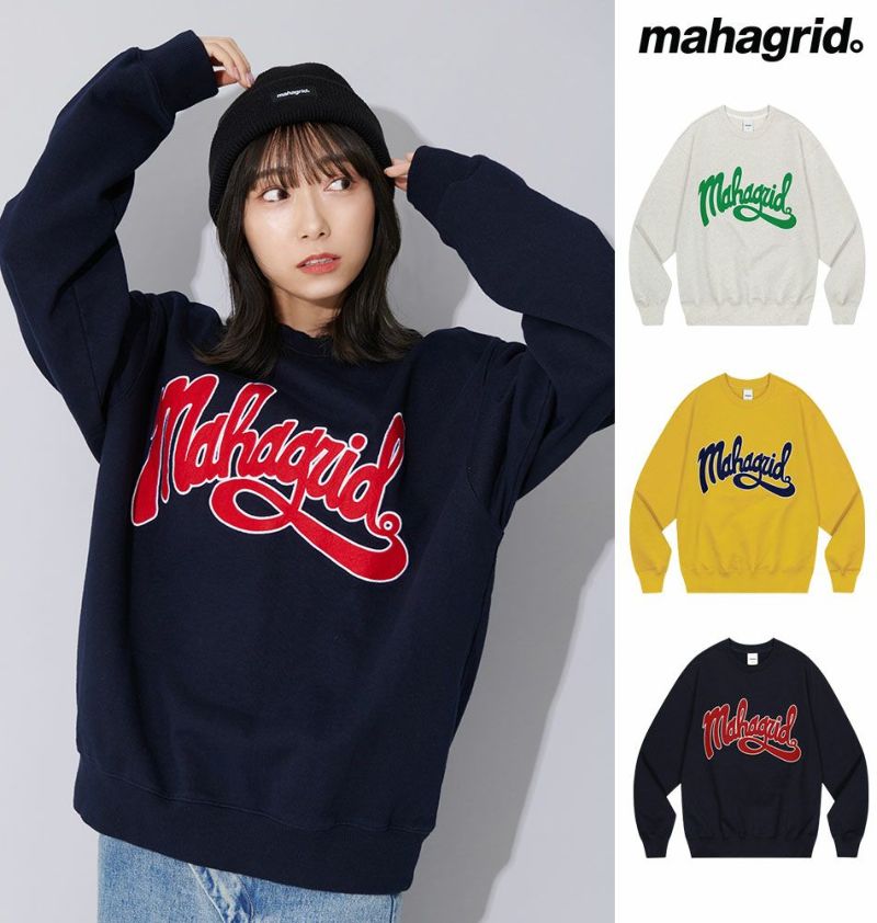 mahagrid マハグリッド 正規品 CURVED LOGO SWEATSHIRT カーブロゴ SWT