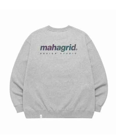 mahagrid マハグリッド 正規品 RAINBOW REFLECTIVE LOGO CREWNECK