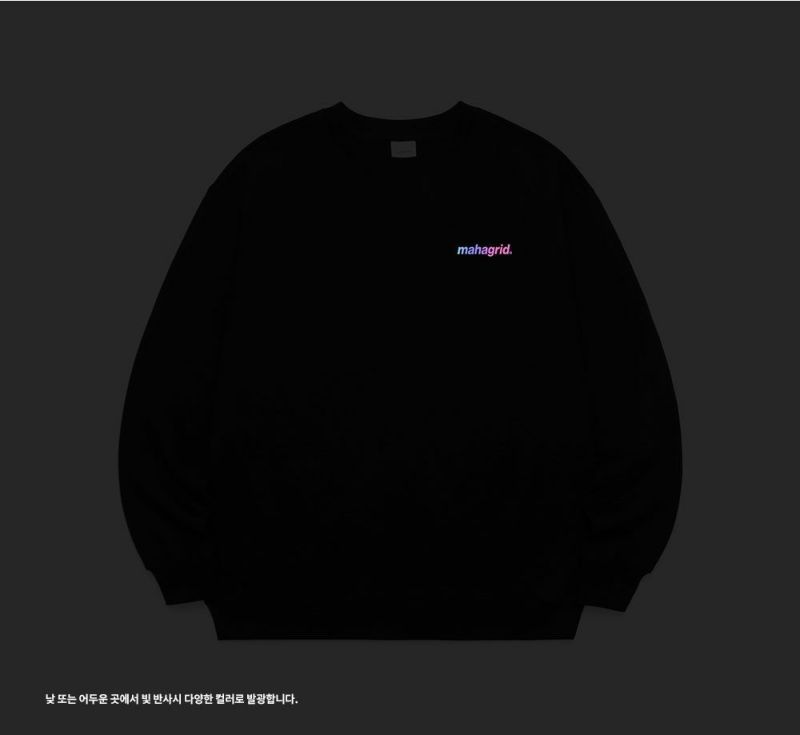 mahagrid マハグリッド 正規品 RAINBOW REFLECTIVE LOGO CREWNECK