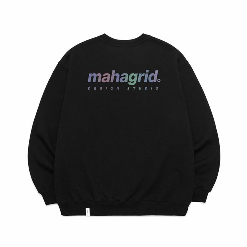 mahagrid マハグリッド 正規品 RAINBOW REFLECTIVE LOGO CREWNECK