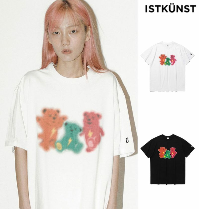 ISTKUNST イストクンスト 正規品 3ベア 半袖Tシャツ 3 BEAR TEE/全2色