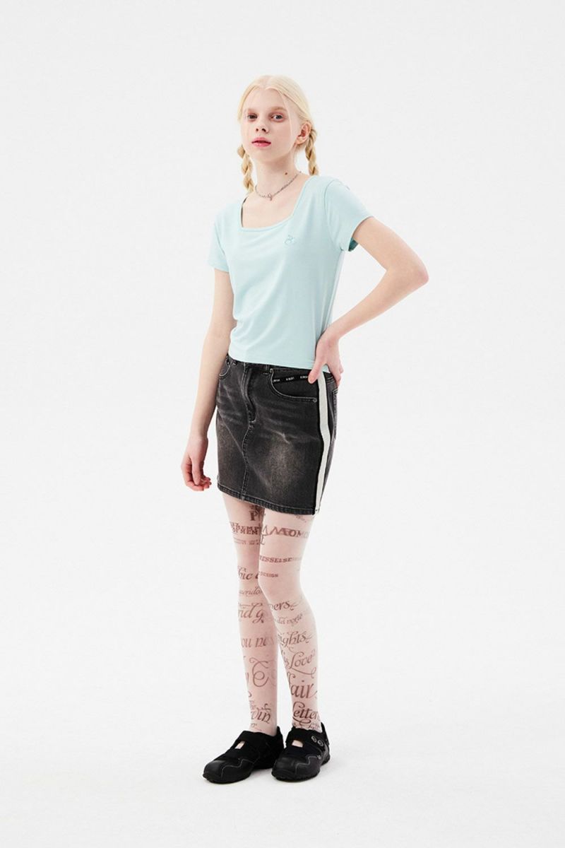 KIRSH CHERRY SIDE POINT DENIM SKIRT