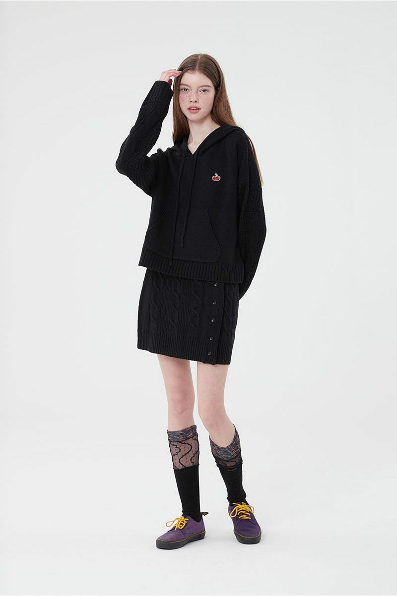 KIRSH SMALL CHERRY SHORT KNIT HOODIE ショットニット フーディー