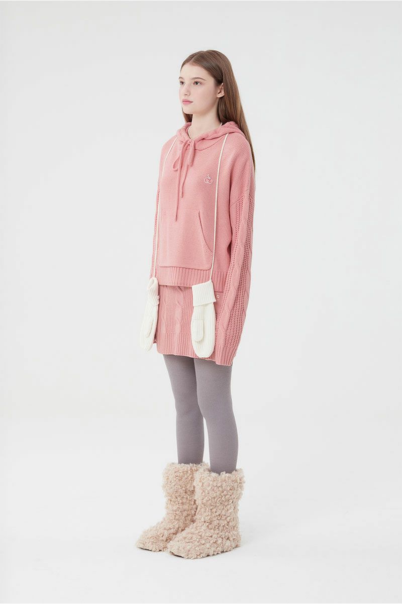 KIRSH SMALL CHERRY SHORT KNIT HOODIE ショットニット フーディー