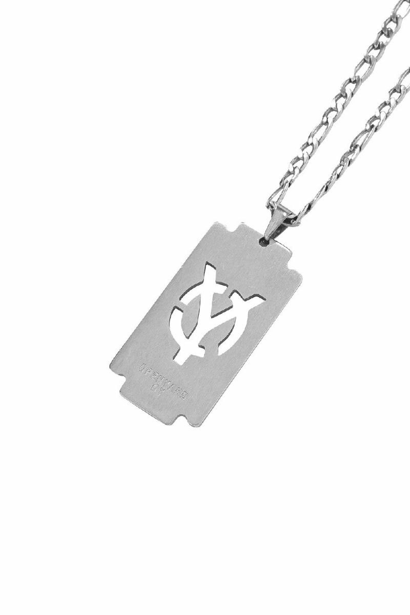 OY オーワイ レザーロゴネックレス RAZOR BLADE LOGO NECKLACE/全1色