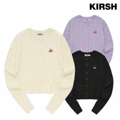 KIRSH SMALL CHERRY CABLE CROP KNIT CARDIGAN キルシー