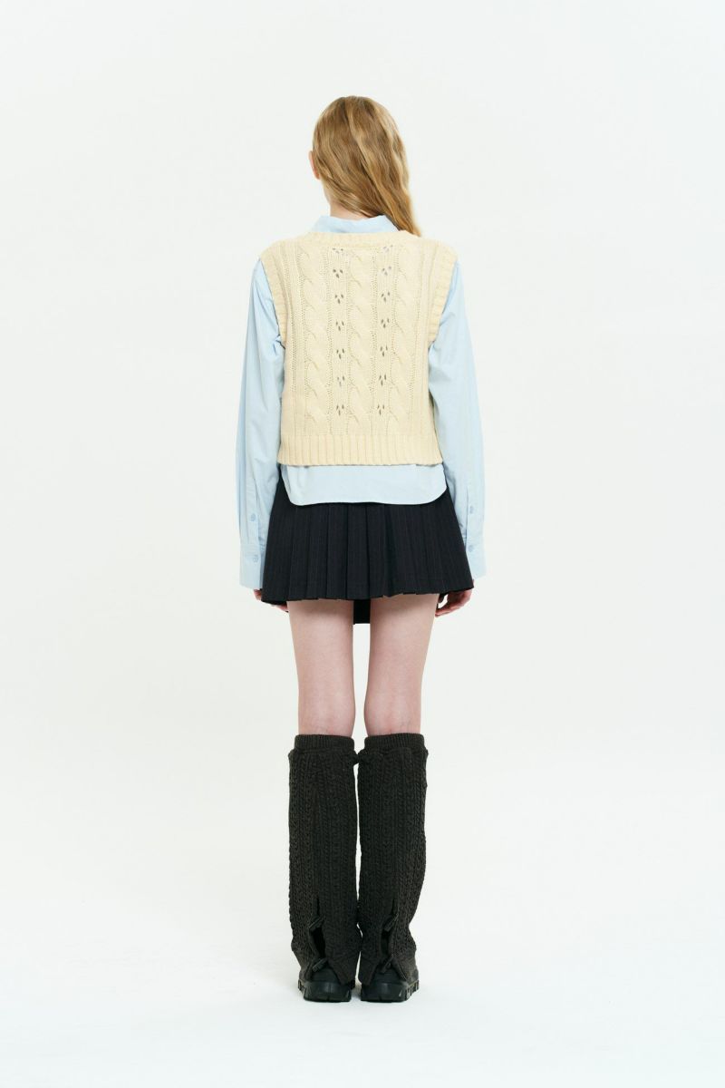 KIRSH SMALL CHERRY CABLE CROP KNIT VEST キルシー スモールチェリー