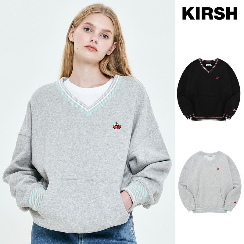 KIRSH SMALL CHERRY V-NECK NAPPING SWEATSHIRT キルシー Vネック