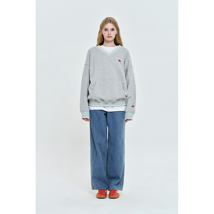 KIRSH SMALL CHERRY V-NECK NAPPING SWEATSHIRT キルシー Vネック