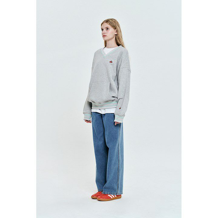 KIRSH SMALL CHERRY V-NECK NAPPING SWEATSHIRT キルシー Vネック