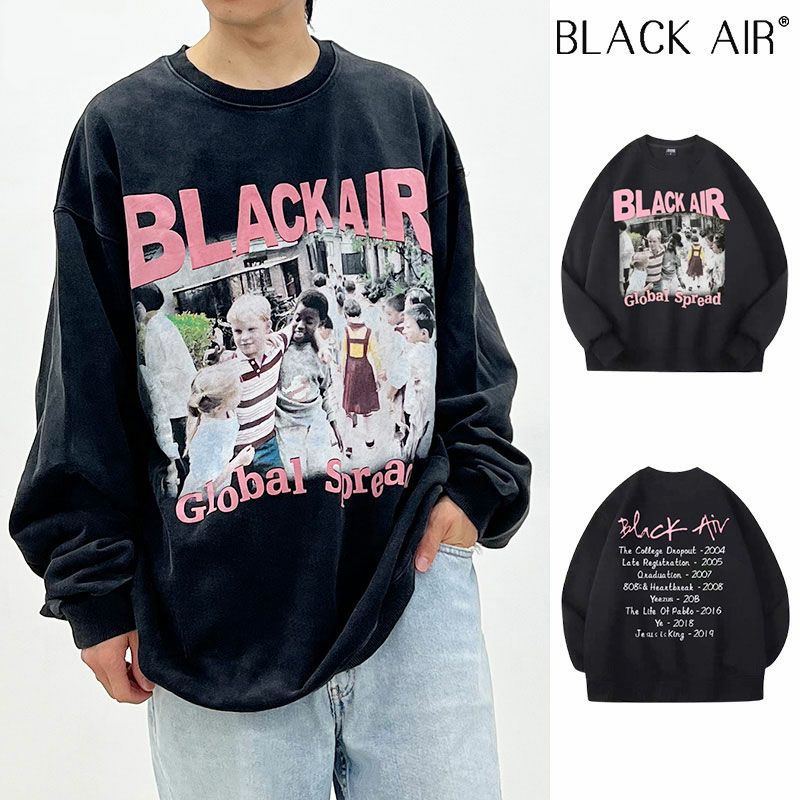 Black air ブラックエアー ヴィンテージ加工 グラフィック グローバル