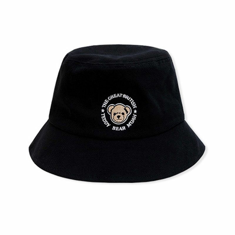 muahmuah ムーアムーア SIGNATURE MUAH BEAR BUCKET HAT/テディベア ロゴデザイン バケットハット/全2色