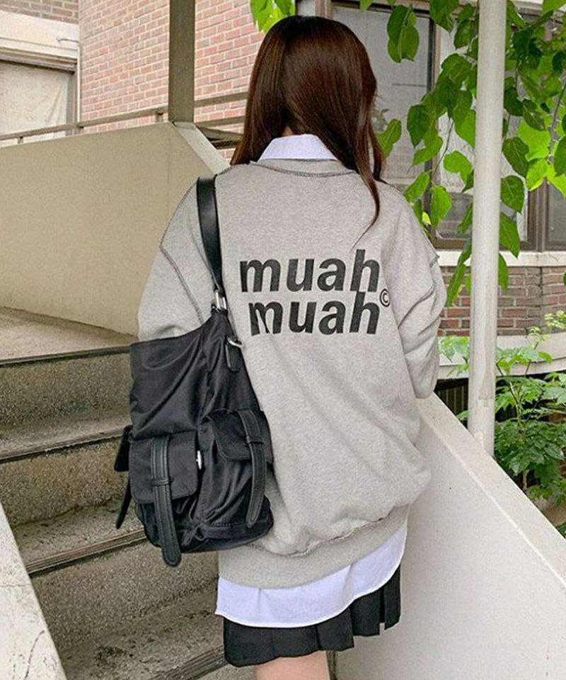 muahmuah ムーアムーア 裏毛 シグニチャーロゴライン MTM