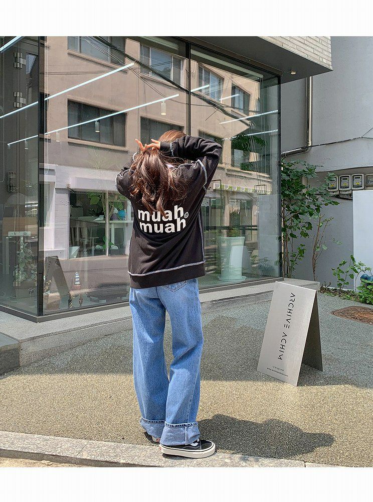 muahmuah ムーアムーア 裏毛 シグニチャーロゴライン MTM