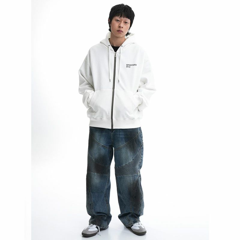 OY オーワイ O.N.L LINESTONE HOODIE ZIP-UP/ロゴラインストーン