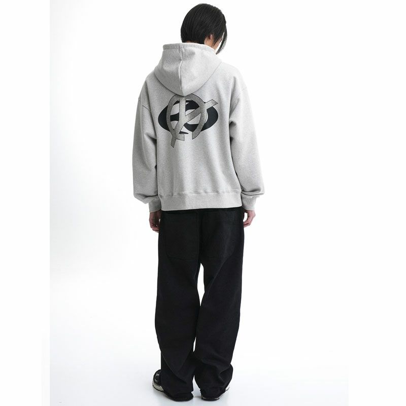 OY オーワイ O.N.L LINESTONE HOODIE ZIP-UP/ロゴラインストーン