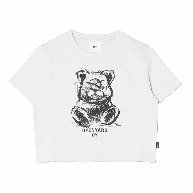 ★OY★SKETCH ODOLLY L/S TEE - WHITE★正規品/韓国直送料込 OY オーワイ スケッチオードリークロップ 半袖Tシャツ TEE