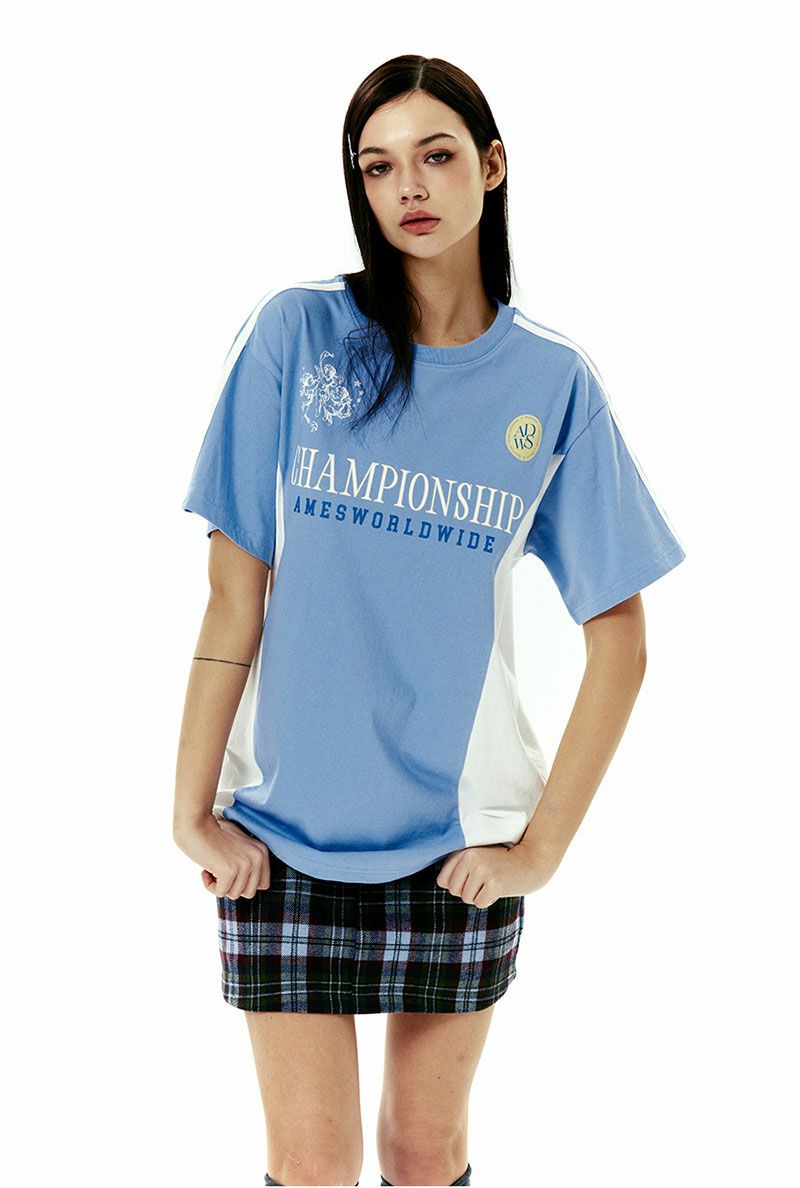 CHAMPIONSHIP AMESWORLDWIDE 半袖Tシャツ A'GEM/9 × .kom 『AMESWORLDWIDE/アメスワールドワイド