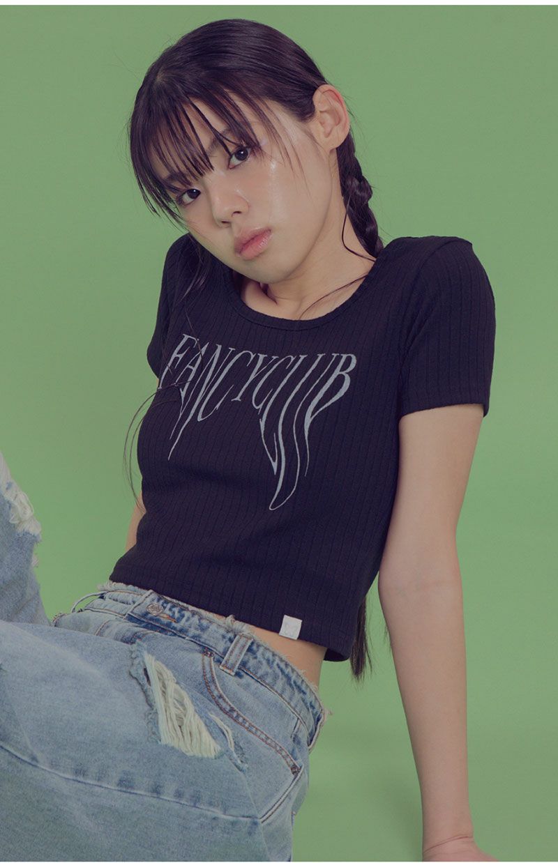 ★NASTY FANCY CLUB★3-WAY ドット柄 レイヤード ロンT 楽天市場】NASTY FANCY CLUB ウエーブカラー 半袖ニット TEE