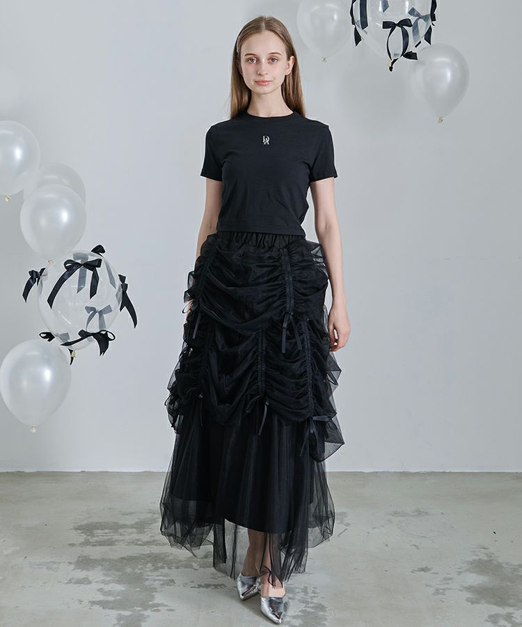 新品タグ付き⭐︎ Gypsohila Tulle Long Tee 【BLACK】 ⭐︎美品⭐︎Gypsohila ジプソフィア Flower Gloss Tee-adidas