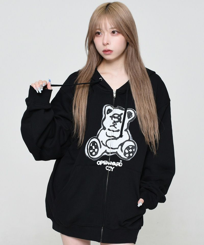 OY オーワイ スプレーオードリー ZIP HD SPRAYED ODOLLY HOODIE ZIP UP フーディー ジップアップパーカー