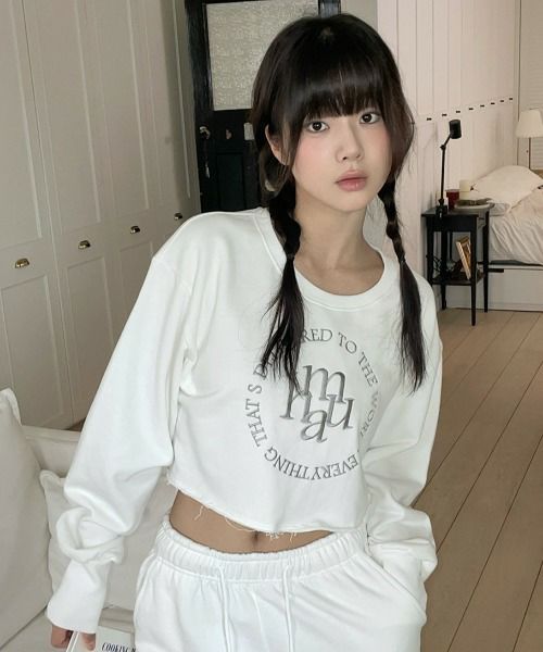 muahmuah ムーアムーア STITCH LOGO CROP MTM/ステッチロゴ