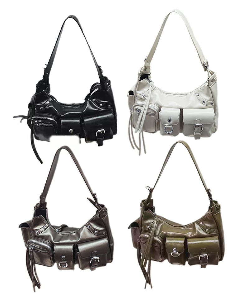 DAESE Select マルチポケット フェイクレザーショルダーバッグ